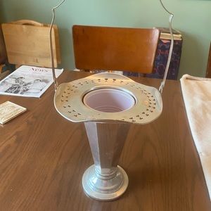 Aluminum/Tin? Basket for floral arrangement